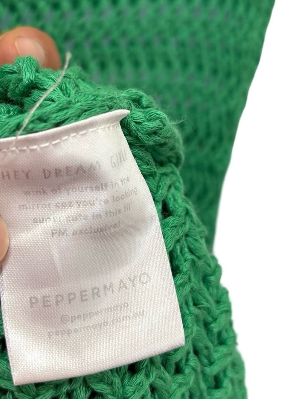 Peppermayo Haven Crochet Maxi Dress Green two-tone halter neck Size XS/S - Picture 14 of 16